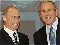 بش روس سے امریکی تعلقات کو فروغ دینا چاہتے ہیں۔