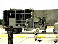 Inspeção de veículo iraquiano