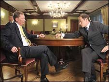 М.Франчетті і С.Іванов під час інтерв'ю