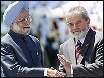 Manmohan Sing ve Luiz Inacio Lula da Silva