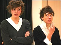 Jack Bannon and Joe Claflin in rehearsals