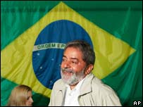 O presidente Luiz Inácio Lula da Silva em campanha