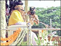 Karunanidhi addressing a meeting