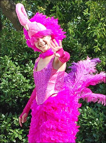 Flamingo stilt walker - Boogie for Brizzle