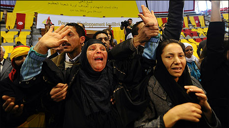 Mannoubia Bouazizi, the mother of fruit vendor Mohamed Bouazizi, 29 January 2011. Photo: Fethi Belaid/AFP/Getty Images