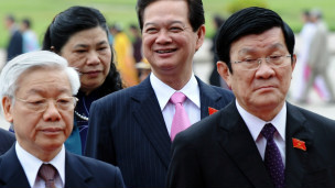 Các vị Trọng, Dũng, Sang trước phiên khai mạc kỳ họp Quốc hội