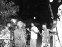 Villagers and military