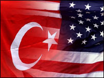 Türk ve Amerikan bayrakları