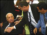 O primeiro-ministro Ariel Sharon