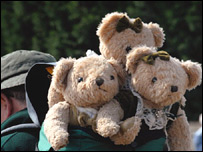 The teddies are ready for the big jump!