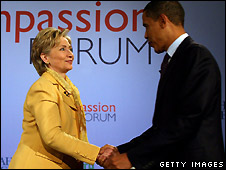 Bà Clinton và ông Obama