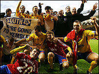 Havant and Waterlooville pplayers after the match