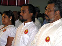 JNP leaders with Renuka Balasuriya (L)