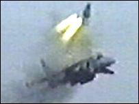 RAF Harrier crashes at Lowestoft 2002