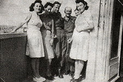 Image: Marguerite, left, with family & friends at a safe house in Paris during her resistance days
