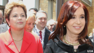 Dilma Rousseff e Cristina Kirchner nesta quarta-feira (Foto: União Industrial Argentina)
