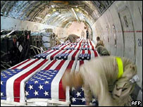 Caixões de soldados americanos