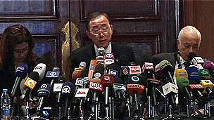 بان كي مون مع نبيل العربي في القاهرة