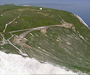 Aerial picture of the rocket testing site at Highdown