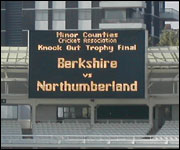 The scoreboard before the game started