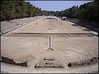 The ancient stadium in Rhodes.