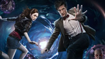 Amy (Karen Gillan) and The Doctor (Matt Smith) come under attack