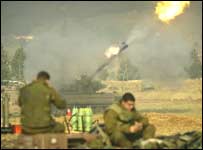 Tropas israelenses no Líbano.