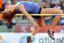 An athlete doing the high jump