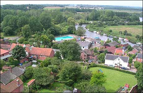 A view from the roof of Beccles main church