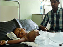 A victim of the air strikes