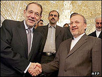 متکی و سولانا مسئول سياست خارجی اتحاديه اروپا