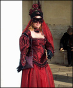 Red Renaissance style dress