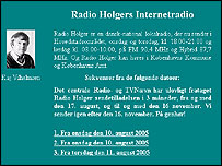Radio Holger'in internet sayfası