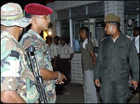 Security forces guarding Colombo hospital