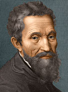 Engraved portrait of Michelangelo