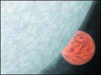 Imagem estilizada do planeta e sua estrela