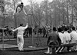 The British Olympic gymnastics team practising