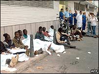 Imigrantes feridos em Ceuta, enclave espanhol no norte da África