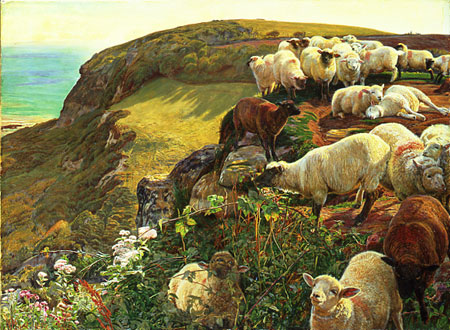 Our English Coasts ('Strayed Sheep') (1852) by William Holman Hunt 1827 - 1910, copyright Tate 2005