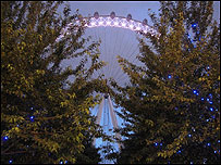 London Eye vista pelo "cabarazzi"