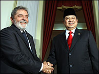 Luiz Inácio Lula da Silva e Susilo Bambang Yudhoyono (foto: Ricardo Stuckert/PR)