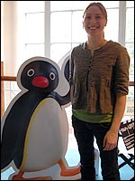Festival Director Leah Byrne with Pingu