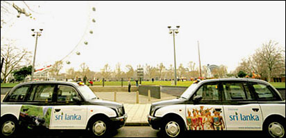 A London cab promoting Sri Lanka in 2009 (photo: Daily News Sri Lanka)