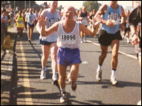 My grandad, Joe Bell, during the Great North Run.