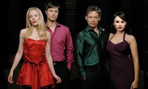 Hotel Babylon: (L-R)  Emily (Alexandra Moen), Jack (Lee Williams), Tony (Dexter Fletcher) and Anna (Emma Pierson)