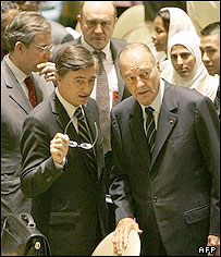 فيليپ دوست بلازی (چپ) و ژاک شيراک