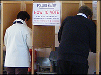 Voting at St Sampson's Polling Station