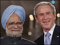 मनमोहन सिंह और जॉर्ज बुश