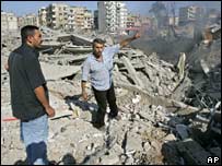 Beyrut'un bugün bombalanan bir semti