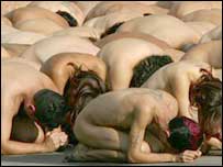 Venezuelanos nus em Caracas